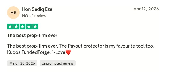 Trustpilot review 03 for FundedForge