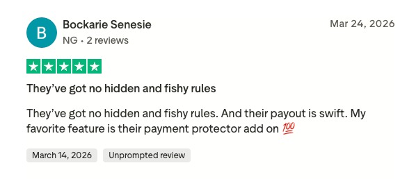 Trustpilot review 05 for FundedForge