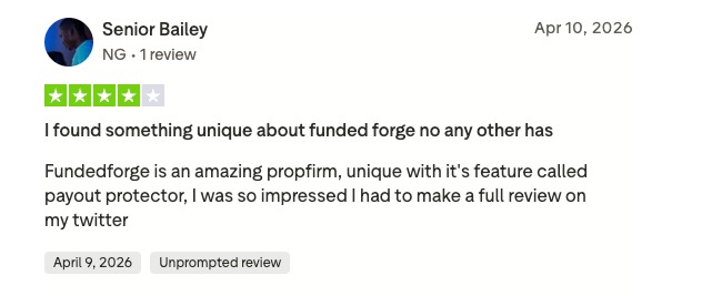 Trustpilot review 07 for FundedForge